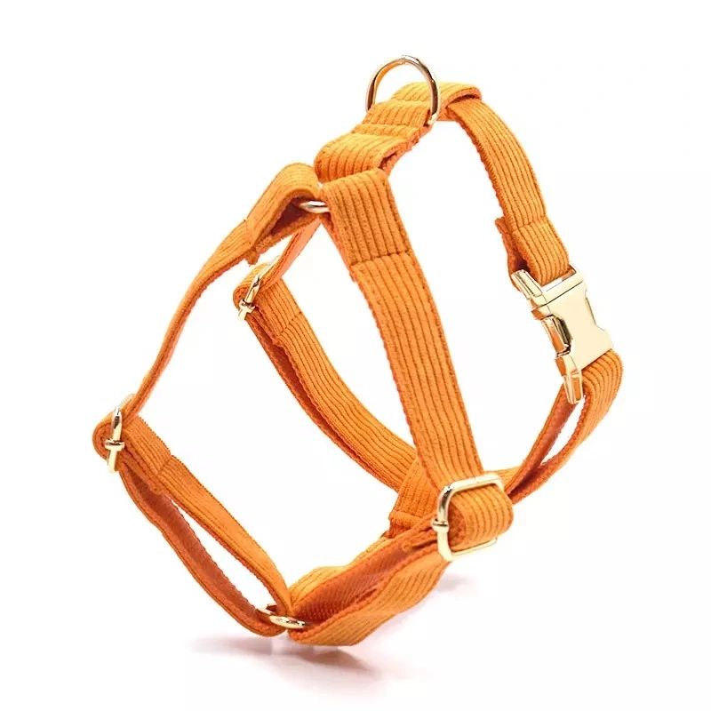 Strap Pet Harness Wholesale/Supplier Ready to Ship Custom Design Metal Buckle Corduroy