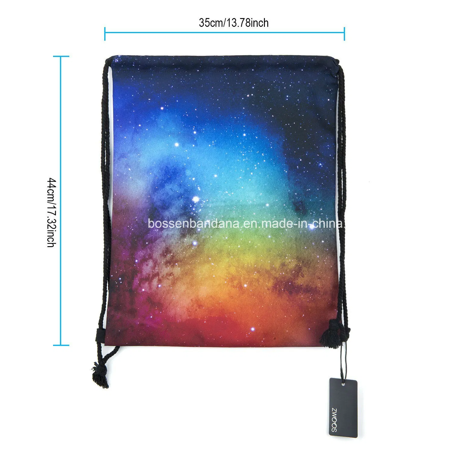 OEM Customized Print Polyester Nylon Folding Drawstring Sports Gymsac Kids School Bag Manufacturer