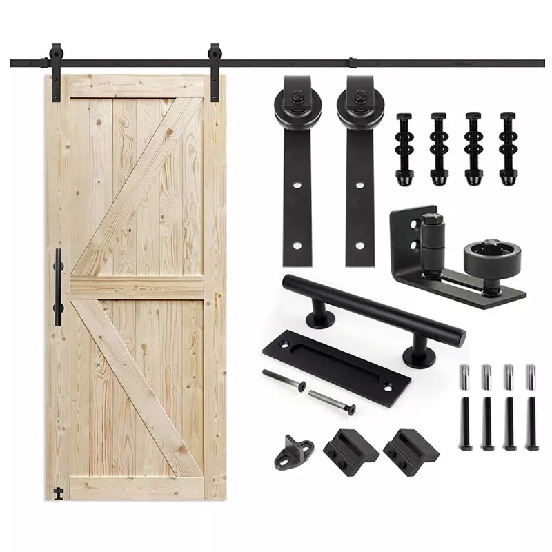 Factory Pine Interior Doors Rustic Style Sliding Barn Door Hardware Slide Rail Kit for Wooden Door Hardware Accessories