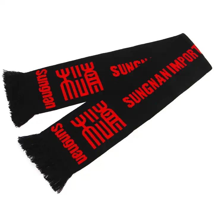 Wholesale/Supplier Fashion Knitted Scarf High quality/High cost performance  Cheap Custom Logo Fan Knitted Scarfves Sports Soccer Club Football Fans Scarf