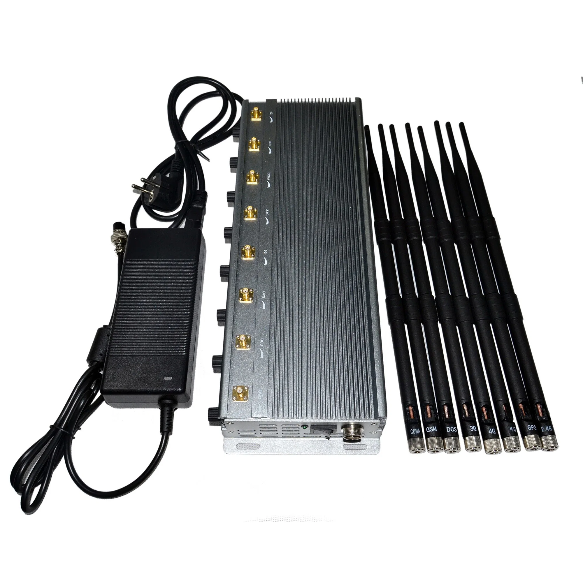 Examnation Signal Shielder 48W Desktop 8 Bands Powerful Cellphone Mobile Phone 10-60 Meters Signal Jammer