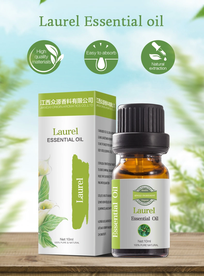 100% puro aceite esencial de la planta de destilación Laurel para elevar Moodpromuse Appetitefhelp circulación del cuero cabelludo y crecimiento del pelo.