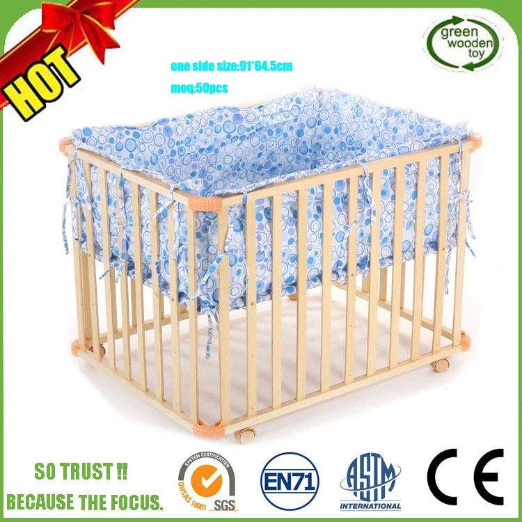 Wholesale Cheaper Multifunctional Solid Pine Wooden Baby Cot Beds