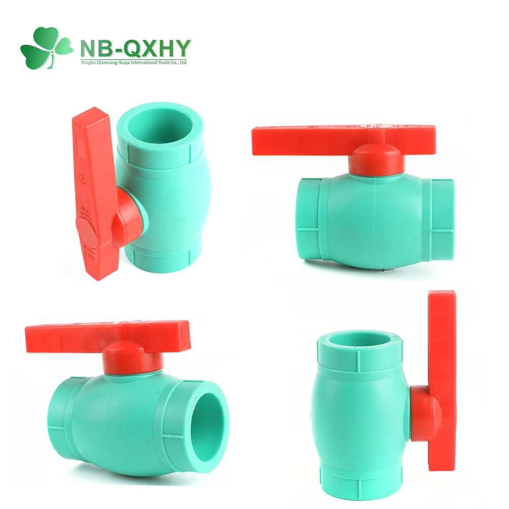 OEM Laser Marking Bangladesh PVC Plastic Green Body Red Handle Ball Valve