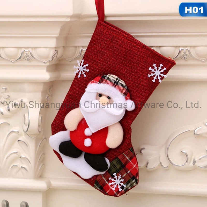 New Design Christmas Stockings Sock Candy Stockings Bag for Kids Xmas Tree Hang Decor New Year Christmas Decorations for Home