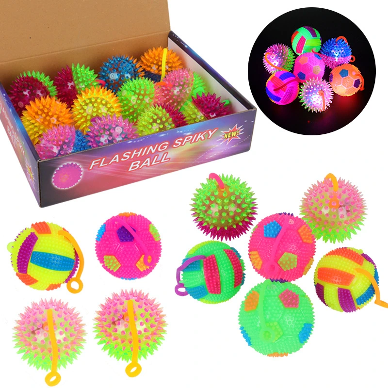 Großhandel Promotion Geschenk Spiky Massage Blinkende Yoyo Whistle Bouncing Ball