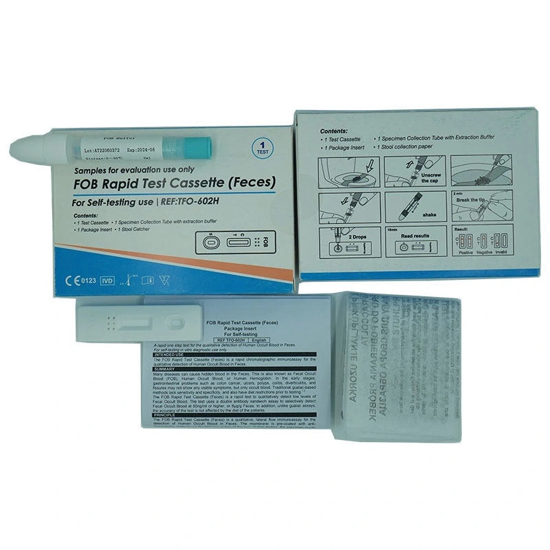 OEM Brand Colloidal Gold Medical Factory Fecal Occult Blood Test Fob Self Test Kit
