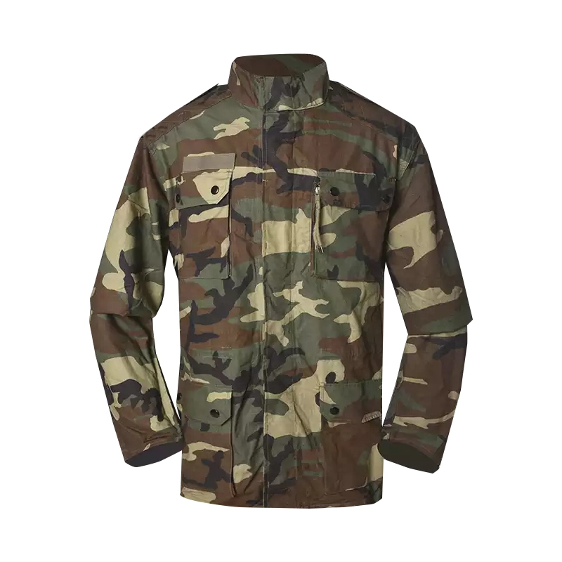 Woodland Jungle Camouflage Pattern F1 Combat Jacket for Tactical Soldier Fabric 65% Polyester 35% Cotton 220GSM