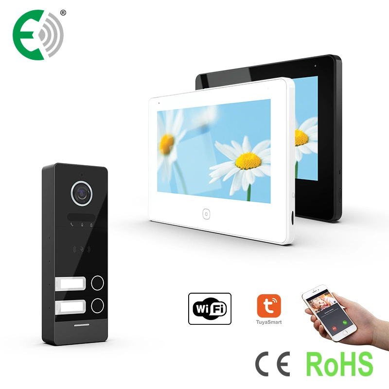 7"UTP/IP WiFi Video Doorphone with Unlock Door Function for 2 Families