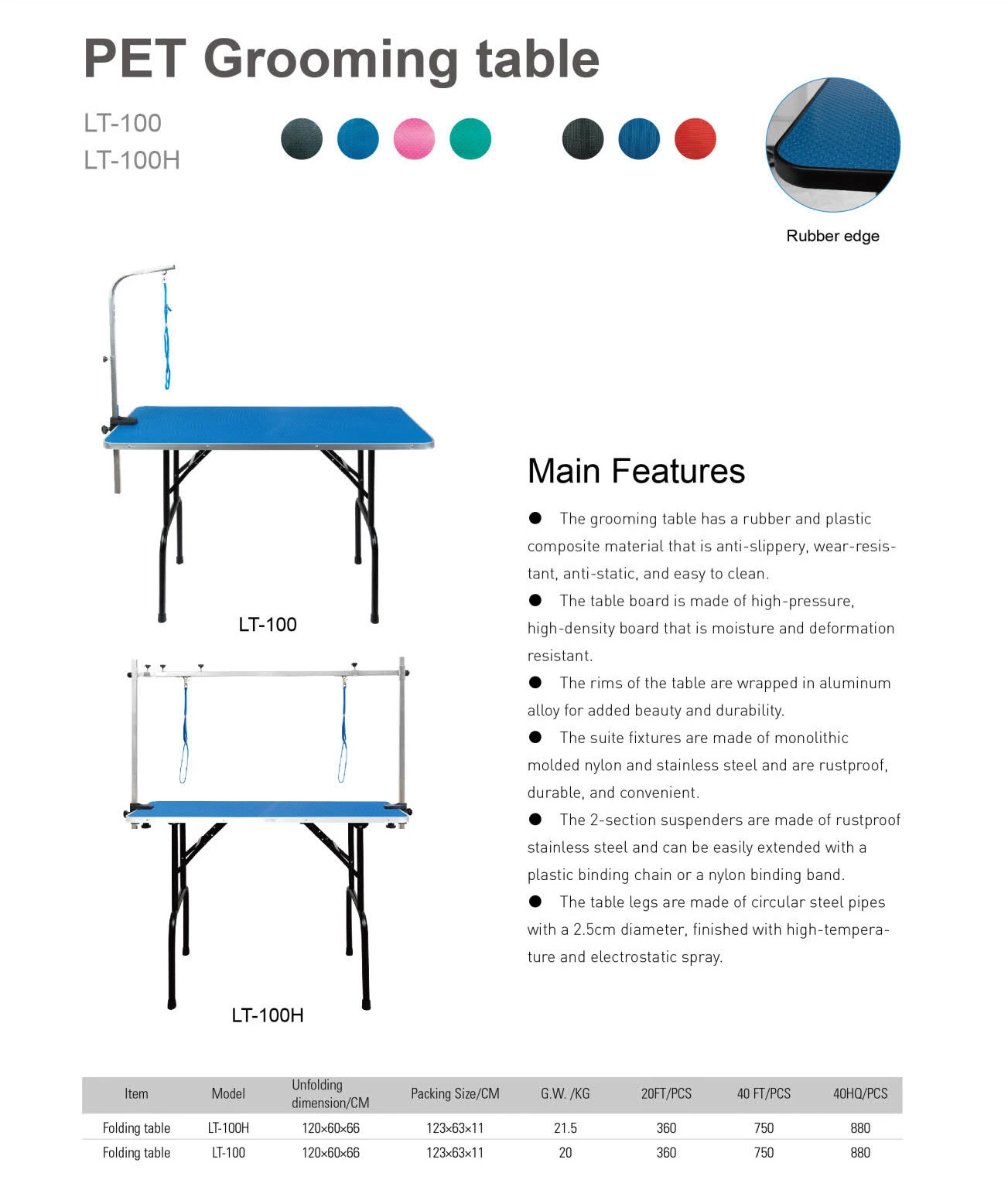 Mesa de arreglo de mascotas Lt-100lt-100h