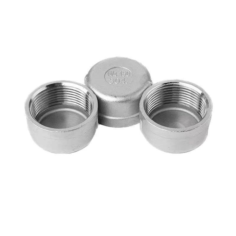 Lost Wax Casting Investment Casting Machining Pipe Fitting Threaded Tube End Caps Connector Joint Bathroom Accessories Stainless Steel 304 Caps