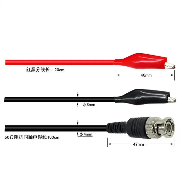 P1011 BNC Q9 Male Plug to 2 Alligator Clip Oscilloscope Probe Test Lead Cable 110cm