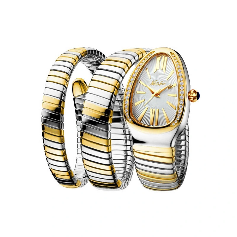 High Fashion Ins Snake-Wrapped Triple Loop Bracelet Watch (CFWT-041)