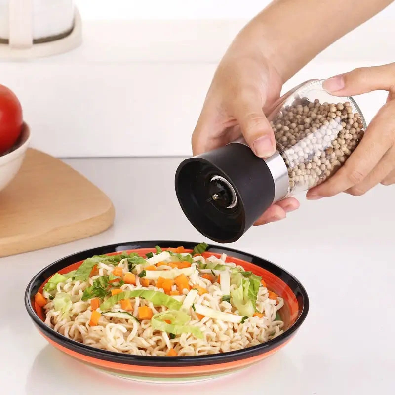 Salt and Pepper Grinder Set Glass Pepper Grinder with Adjustable Ceramic