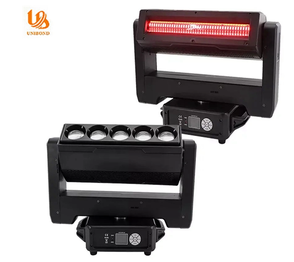 Double Side 5*60W RGBW 4in1 Beam Zoom Strobe LED Disco DJ Stage Moving Head Lighting