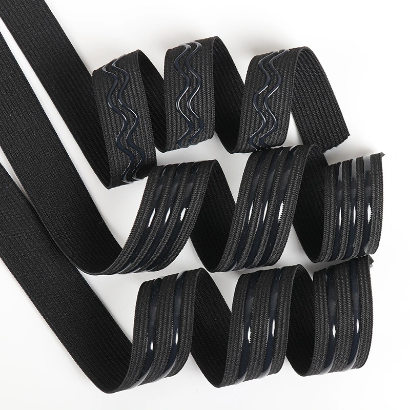 High quality/High cost performance Gripper Elastic Webbing Strap Non-Slip Silicone Elastic Band for Garment Sportswear