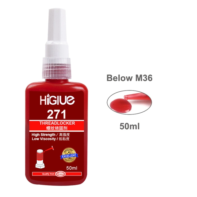 Higlue 271 50ml Red Liquid Adhesives & Sealants Superglue Bond Lock Tight Acrylic Anaerobic Threadlocker