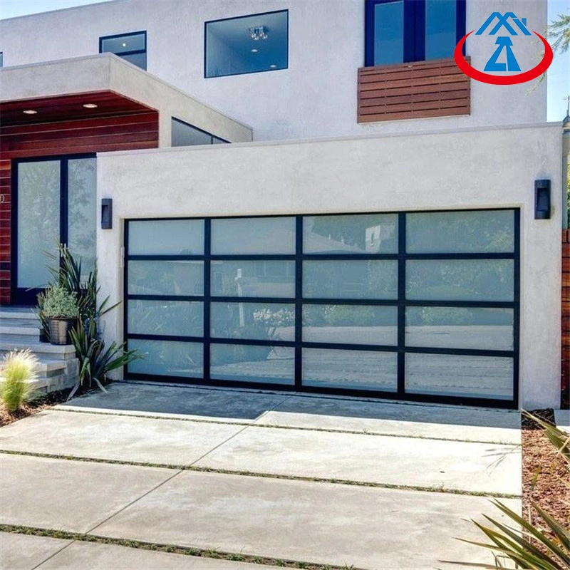 Porte de garage en aluminium avec verre trempé/givré