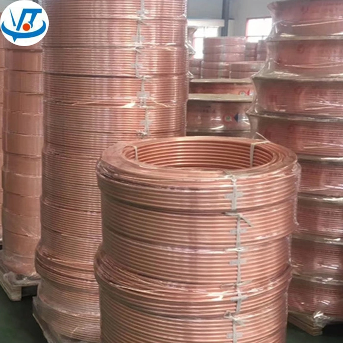 Pancake Copper Pipe Copper Tube 3/8'' Rolling Copper Pipe Bronze Copper Coil Refrigerators Use AC Pipe