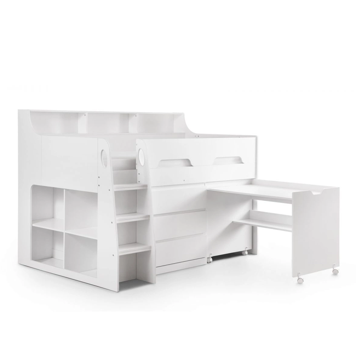 Modern Customization OEM ODM Multi-Functional White Bed Bedroom Furniture Children Kids Bed Furniture MDF Bunk Bed with Wardrobe Desk