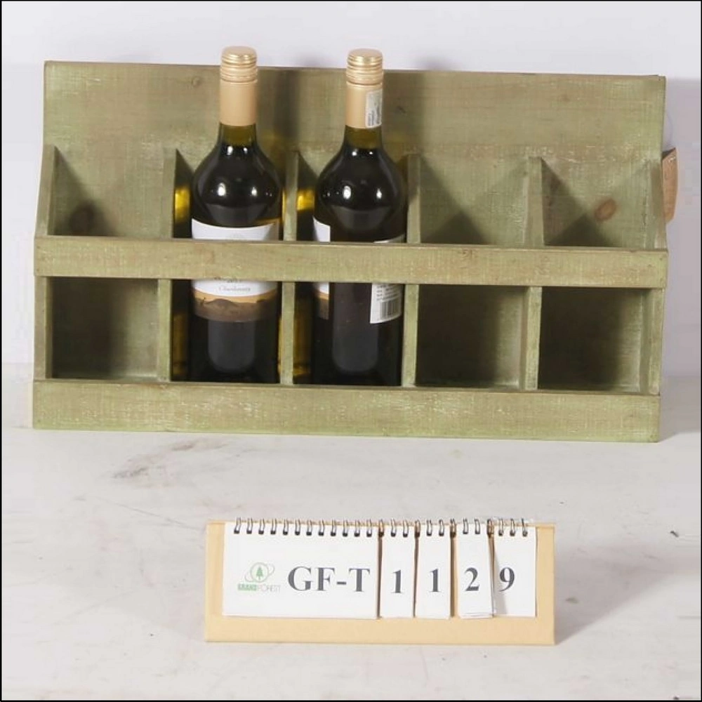 Free Standing Bamboo Wine Glass Bottle Holder