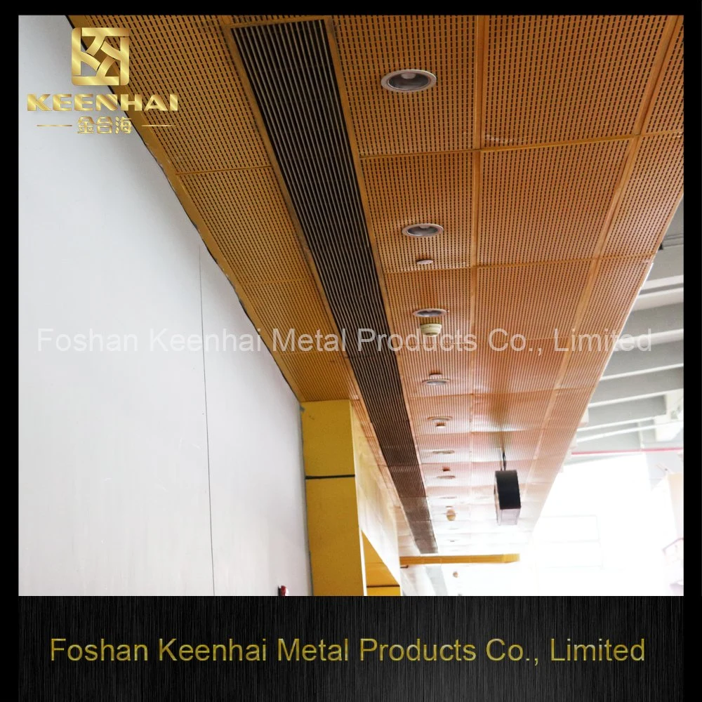 Outdoor Shelter Wood Grain Color U-Shaped Aluminum Slat Ceiling Suspended Baffle Ceiling Metal Ceiling (KH-MC-U8)