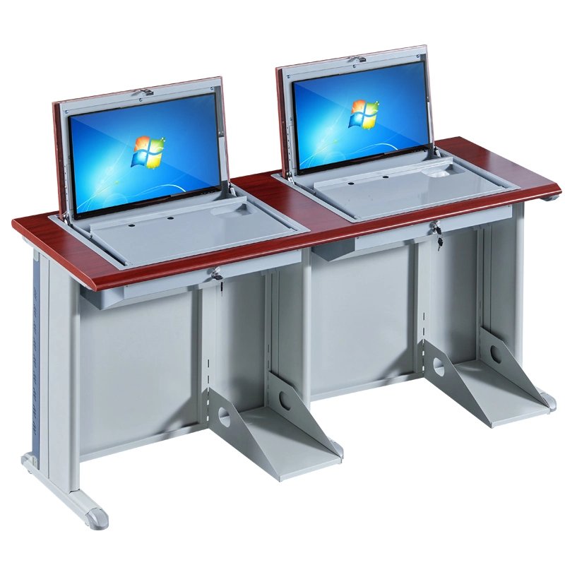 Multimedia Classroom Desk Flip Computer Desk Flip up LCD Monitor Classroom Table