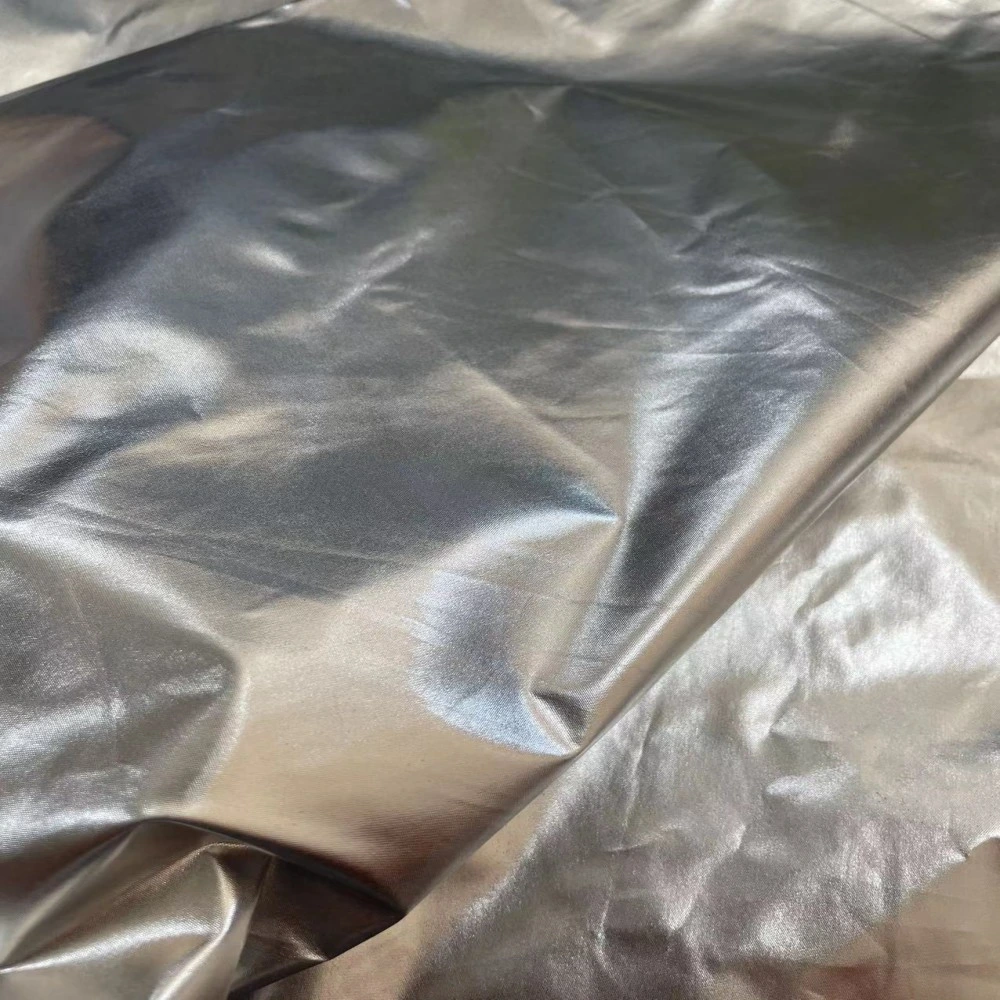 Metallic 300t Pongee Elastic Hot Silver Fabric Bright Down Jacket Clothes