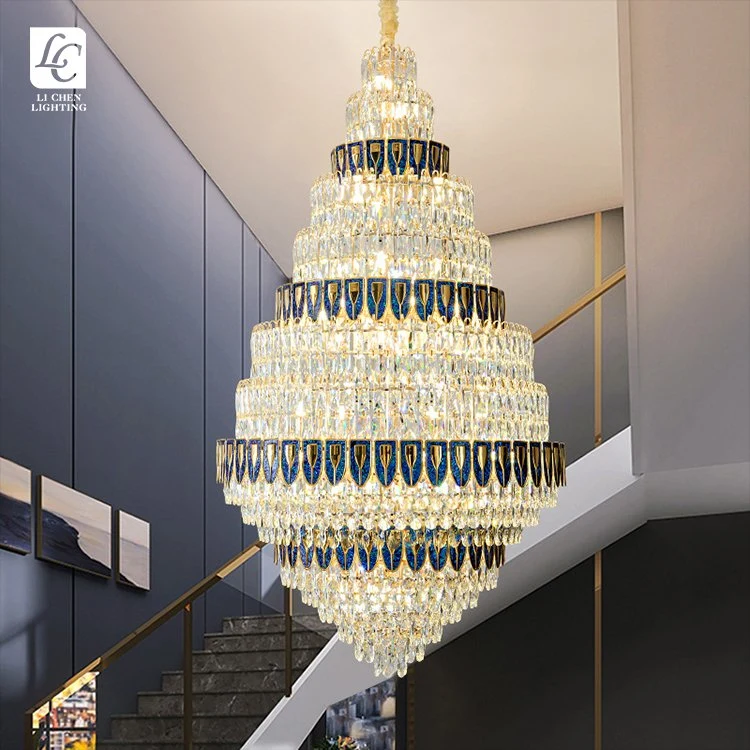Decoración interior de diseño moderno Chandelier Hotel vestíbulo Banquete Iglesia Cristal Lámpara COLGANTE LED