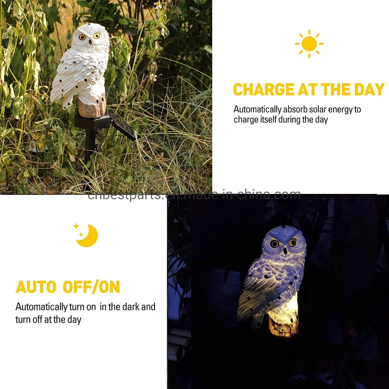 Wholesale/Supplier Solar Garden Animals Cute Owl Solar Lamp Waterproof Outdoor Walkway Lights Outdoor Garden Home Decorative Lighting Portable LED Garden Light