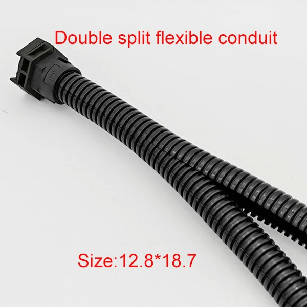 Double Split Flexible Corrugated Tube Nylon PA6 PA-Ad20 (12.8*18.7mm)