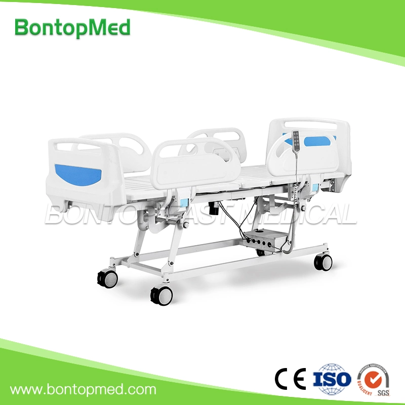 ABS Five Function Adjustable Medical Furniture with Casters Electric Patient Hospital Bed