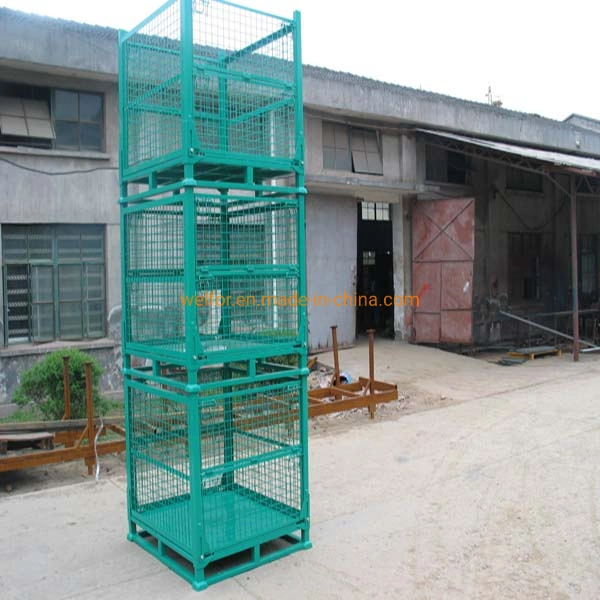 Welded Mesh Cage Mesh Wire Folding Metal Stacking Container Pallet Cages