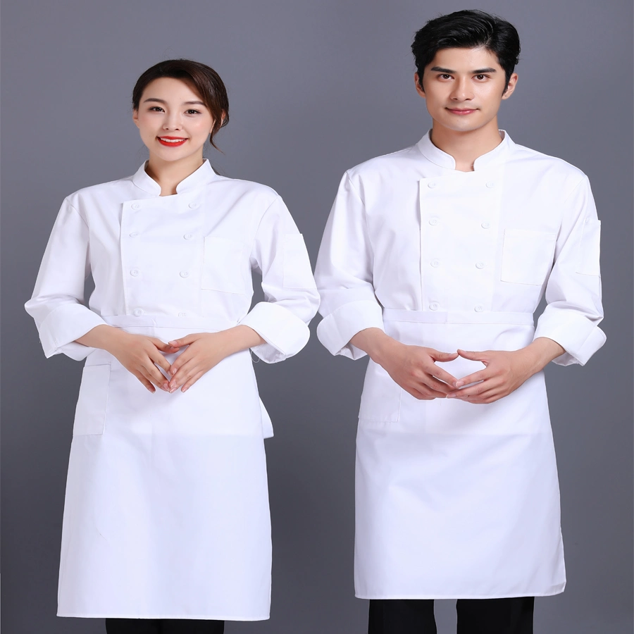 Customizable Long Sleeve Double Breasted Chef Uniform Clothing Jacket and Hotel Bar Kitchen Special Clothes Chef Coat Workwear From Stock