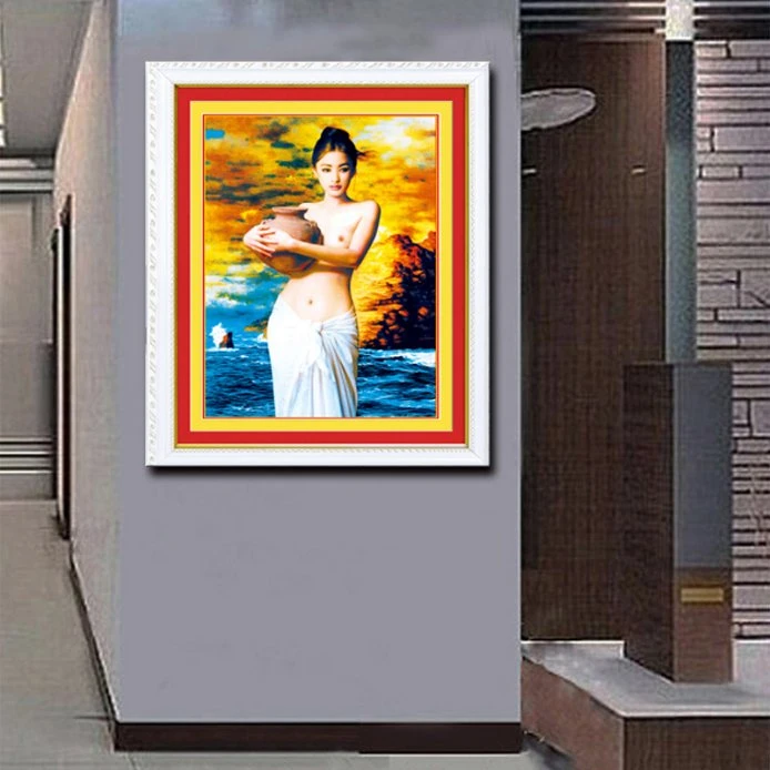 Exportador de Arte Pintura bricolaje Cruz Diamond Mujer desnuda cuerpo pintura al óleo