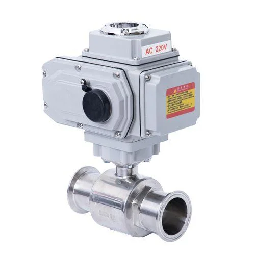 Sanitary Stainless Steel Electric Straight Way Tri Clamp Ball Valve