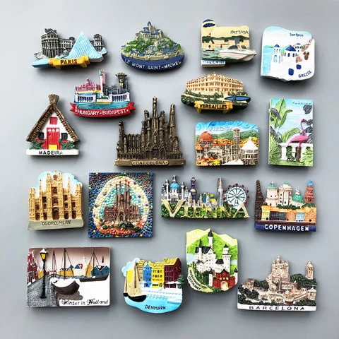 OEM Factory Custom 3D Fridge Magnet Custom Fridge Magnet Rubber Imán metálico nevera Magnets resina recuerdo nevera imán Fabricante en China