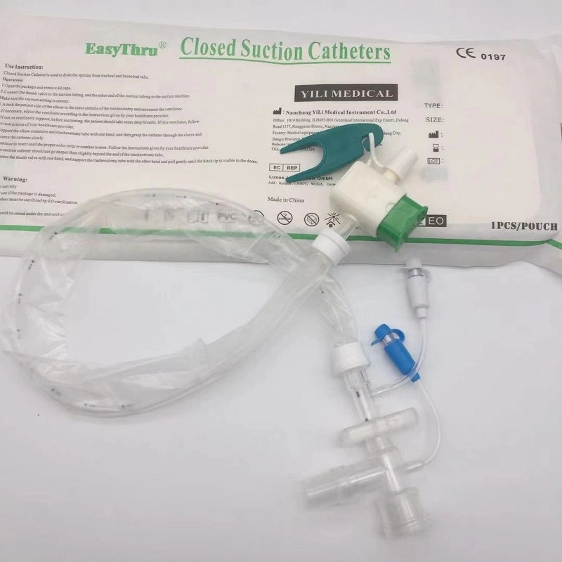 Medical 24h/72h PVC Closed Suction Catheter System Disposables Tracheal Suction Tube