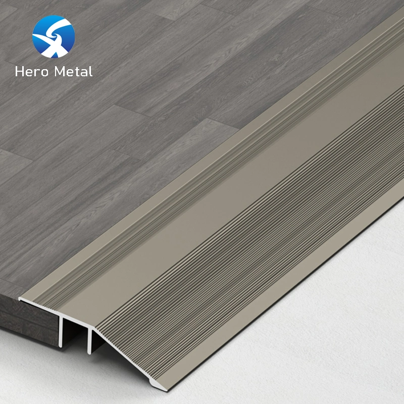 Factory Best Price Indoor Bar Hero Metal Aluminum 2.5m Long Matt Silver Threshold Floor Tile Edging Transition Strip