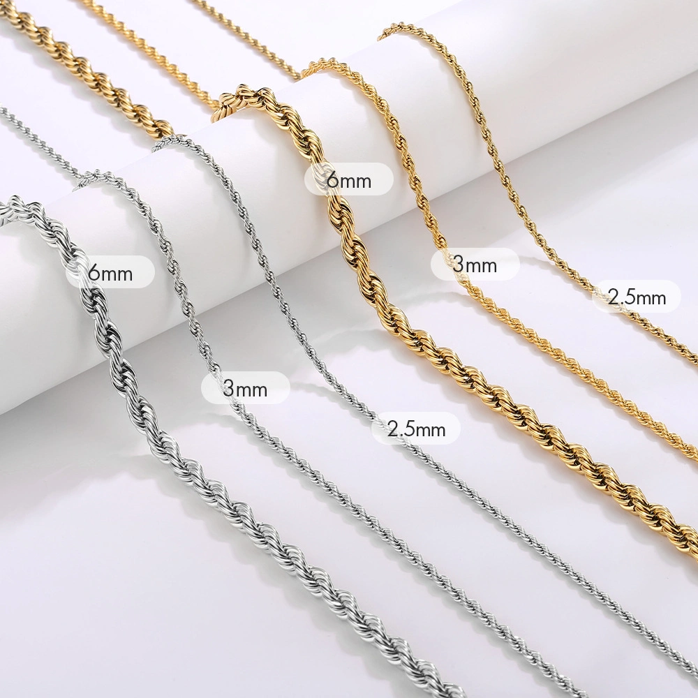 Stainless Steel Rope Chain Necklace Jewelry