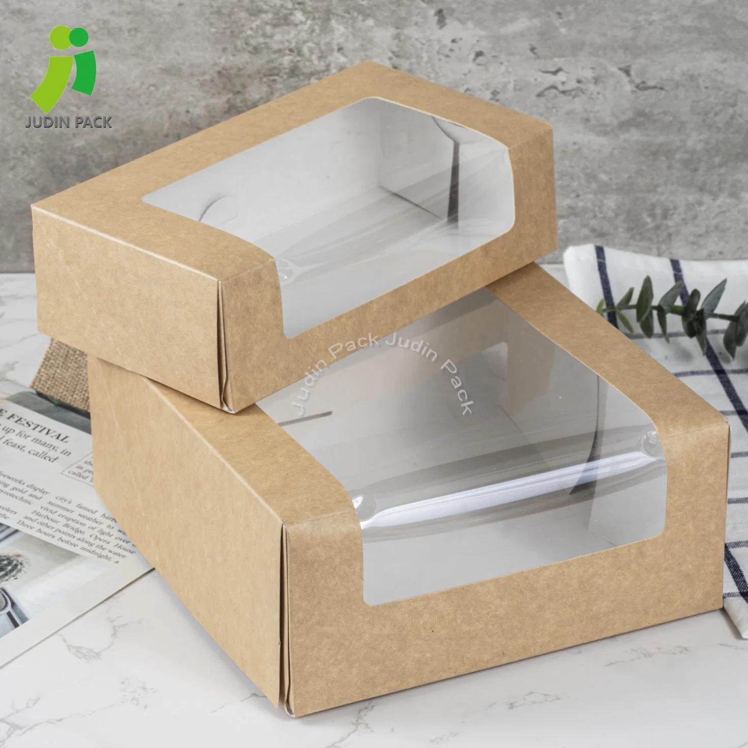 Disposable Paper Fast Food Box Fast Food Container Suitable for Restaurant Takeout, Packing, Holiday Parties, School Meals, Cake Room