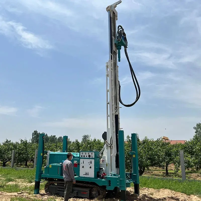 220m/360m/460m/560m máquina hidráulica móvil de orugas pequeña perforación de pozos de agua profunda RIG con compresor de aire para la venta