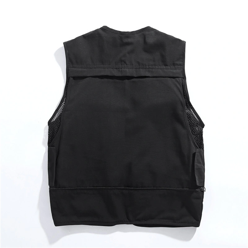 Custom Plain Kids Men Cargo Fisherman Pocket Padded Streetwear Tactical Utility Vest Fashion