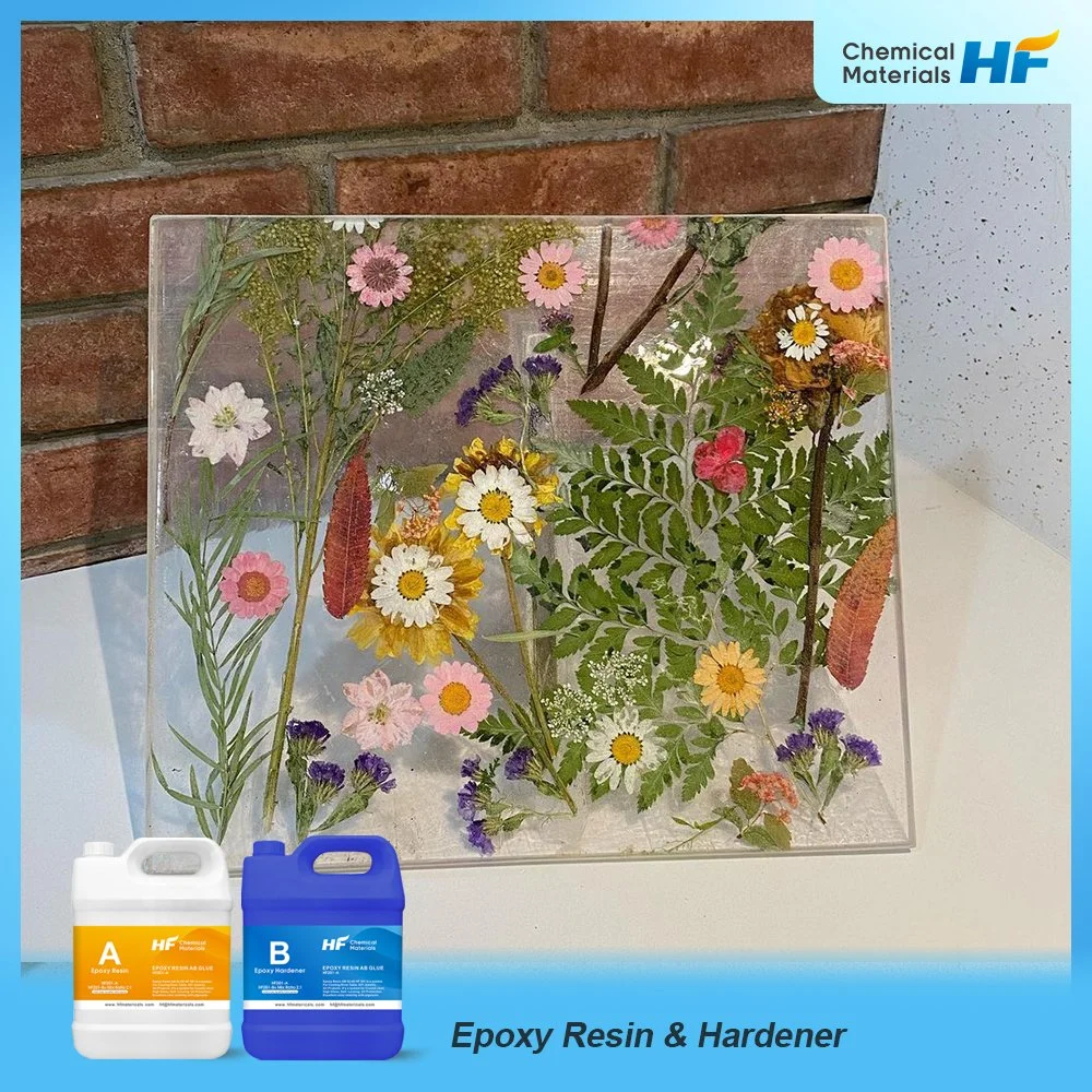 Guangdong Manufacturer Mixed Ratio 3: 1 High Transparent Epoxy Ab Glue DIY Flowering Handmade Epoxy Resin with Hardener Wholesale/Supplier Cheap Price No Ripple Liquid