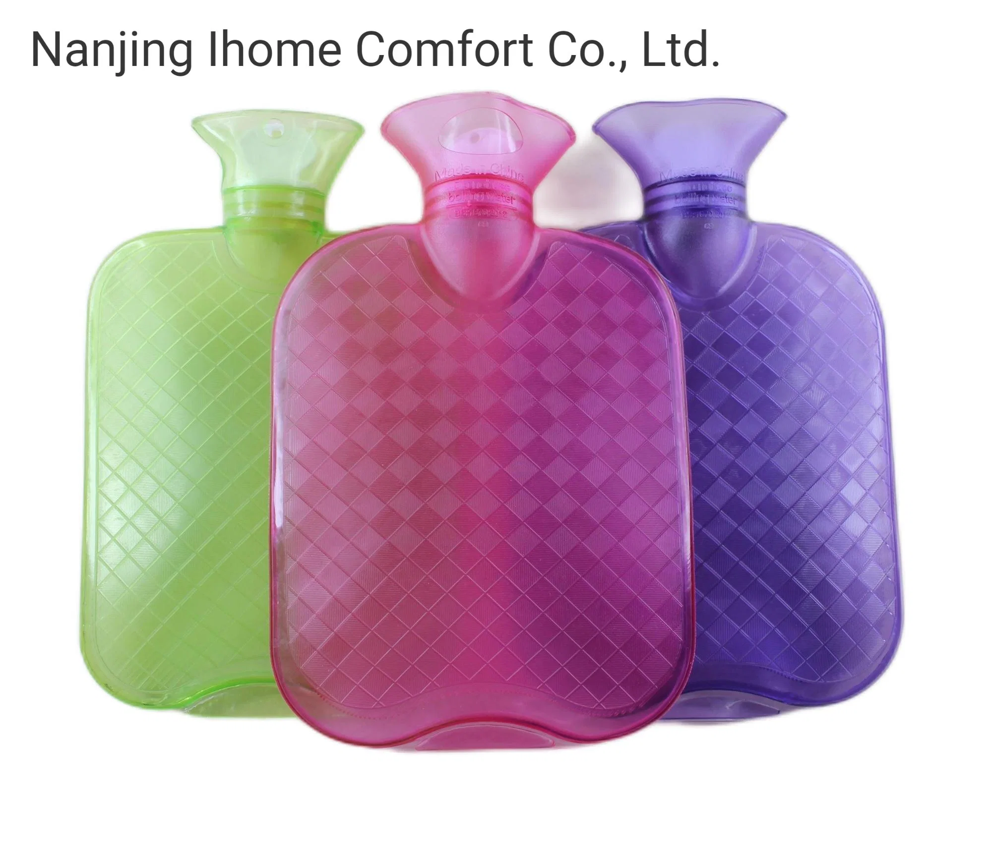 2023 Hot Sale PVC Hot Water Bottle Bag with Soft Plush Cloth Cover