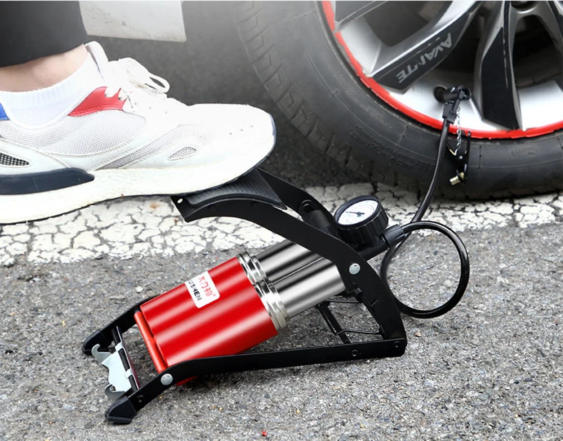 Bomba de aire de coche bicicleta eléctrica bomba de pie de alta presión para coches portátiles