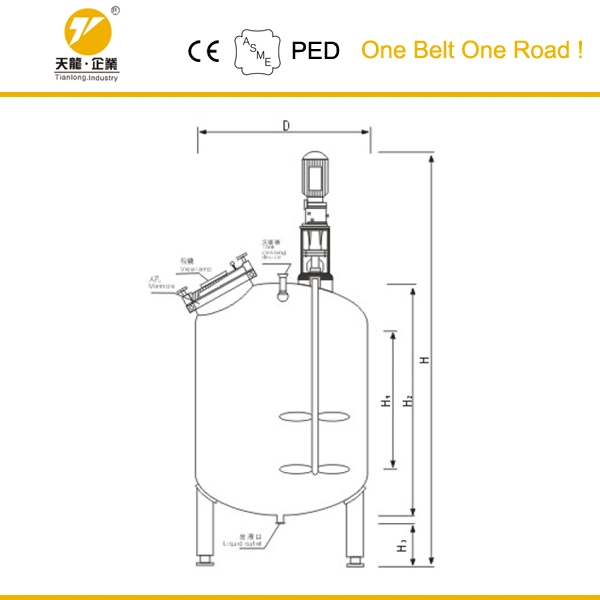 Large Capacity Scale Stainless Steel Storage Mixing Tank