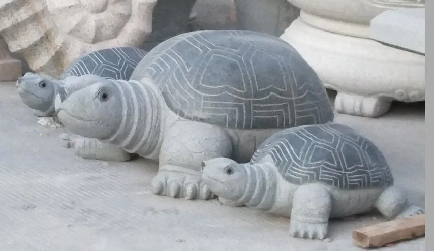 Натуральный камень черного гранита черепаха скульптура SF-ST-030 для ландшафтного сада
