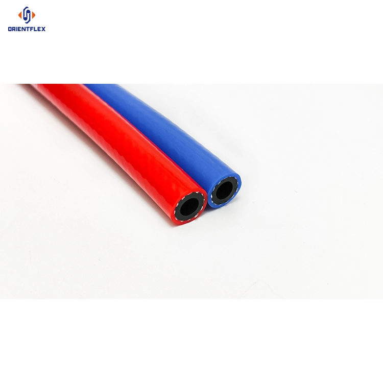 10mm tubo de aire de acetileno de oxígeno de soldadura doble de PVC de alta presión Tubo flexible