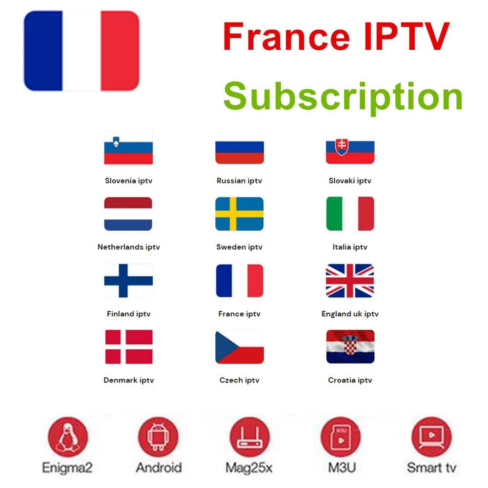 Best 4K Arabisch IPTV Code Italien USA Französisch Spanien Kanal 1Year Abonnement für den europäischen USA-Kanal